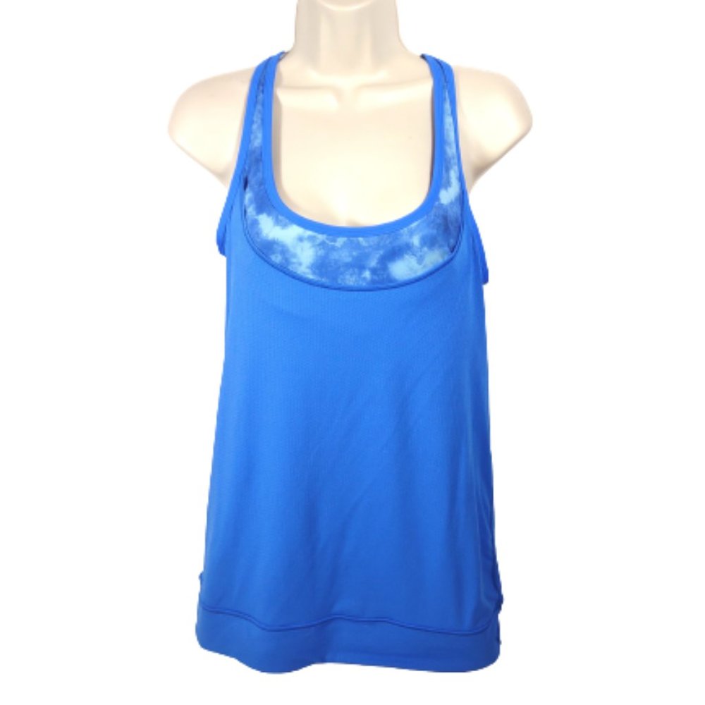 Lululemon Scoop Back Blue Tank with Bra Women's Size 8